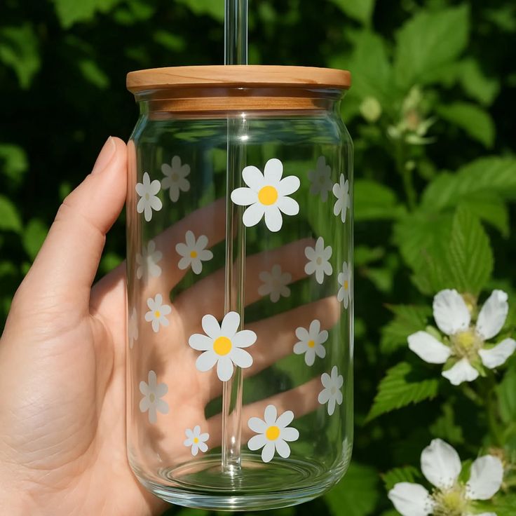 KAYYY - Can Glass Tumbler with Bamboo Lid & Straw