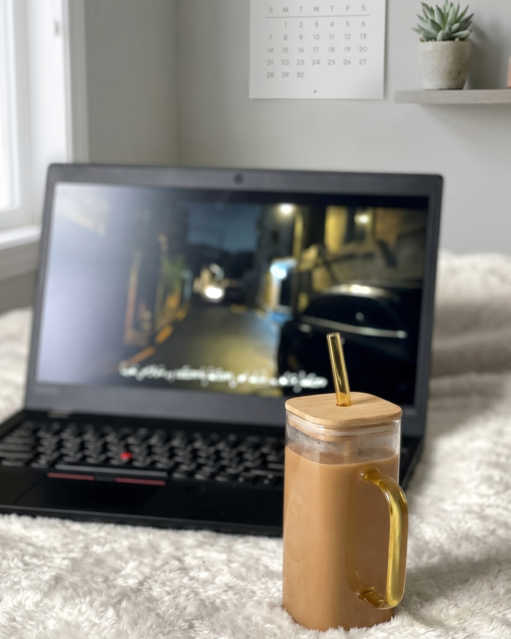 KAYYY - Square Glass Tumbler with Bamboo Lid & Straw