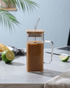 KAYYY - Square Glass Tumbler with Lid & Straw