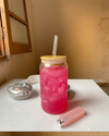 KAYYY - Can Glass Tumbler with Bamboo Lid & Straw