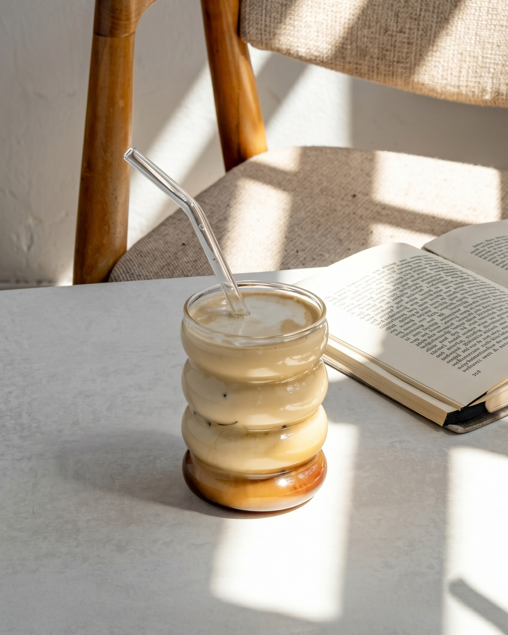 KAYYY - Bubble Glass Tumbler with Bamboo Lid & Straw
