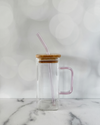 KAYYY - Square Glass Tumbler with Lid & Straw