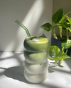KAYYY - Bubble Glass Tumbler with Bamboo Lid & Straw