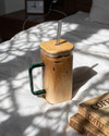 KAYYY - Square Glass Tumbler with Lid & Straw