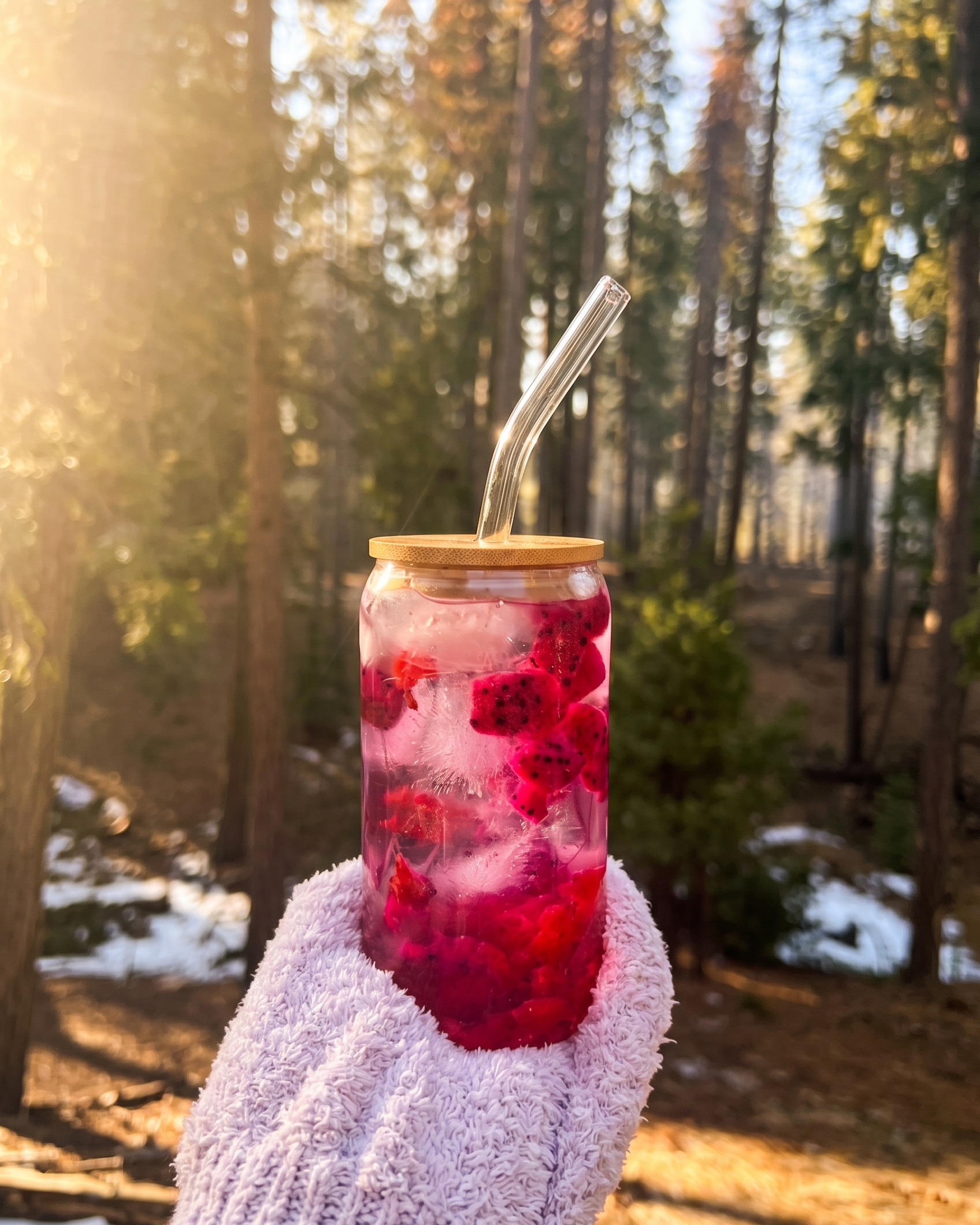 KAYYY - Can Glass Tumbler with Bamboo Lid & Straw