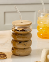 KAYYY - Bubble Glass Tumbler with Bamboo Lid & Straw