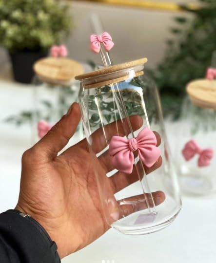KAYYY - Can Glass Tumbler with Bamboo Lid & Straw