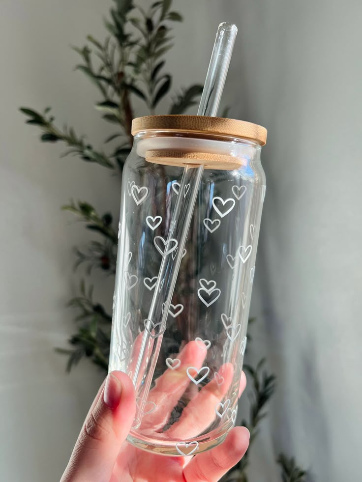 KAYYY - Can Glass Tumbler with Bamboo Lid & Straw