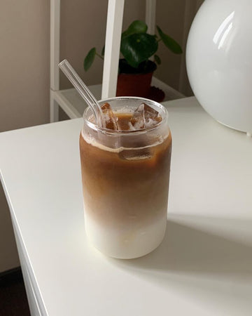 KAYYY - Can Glass Tumbler with Bamboo Lid & Straw