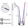 Reusable Stainless Steel Metal Straw | 8.5" Drink Straw with Cleaning Brush