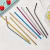 Reusable Stainless Steel Metal Straw | 8.5" Drink Straw with Cleaning Brush