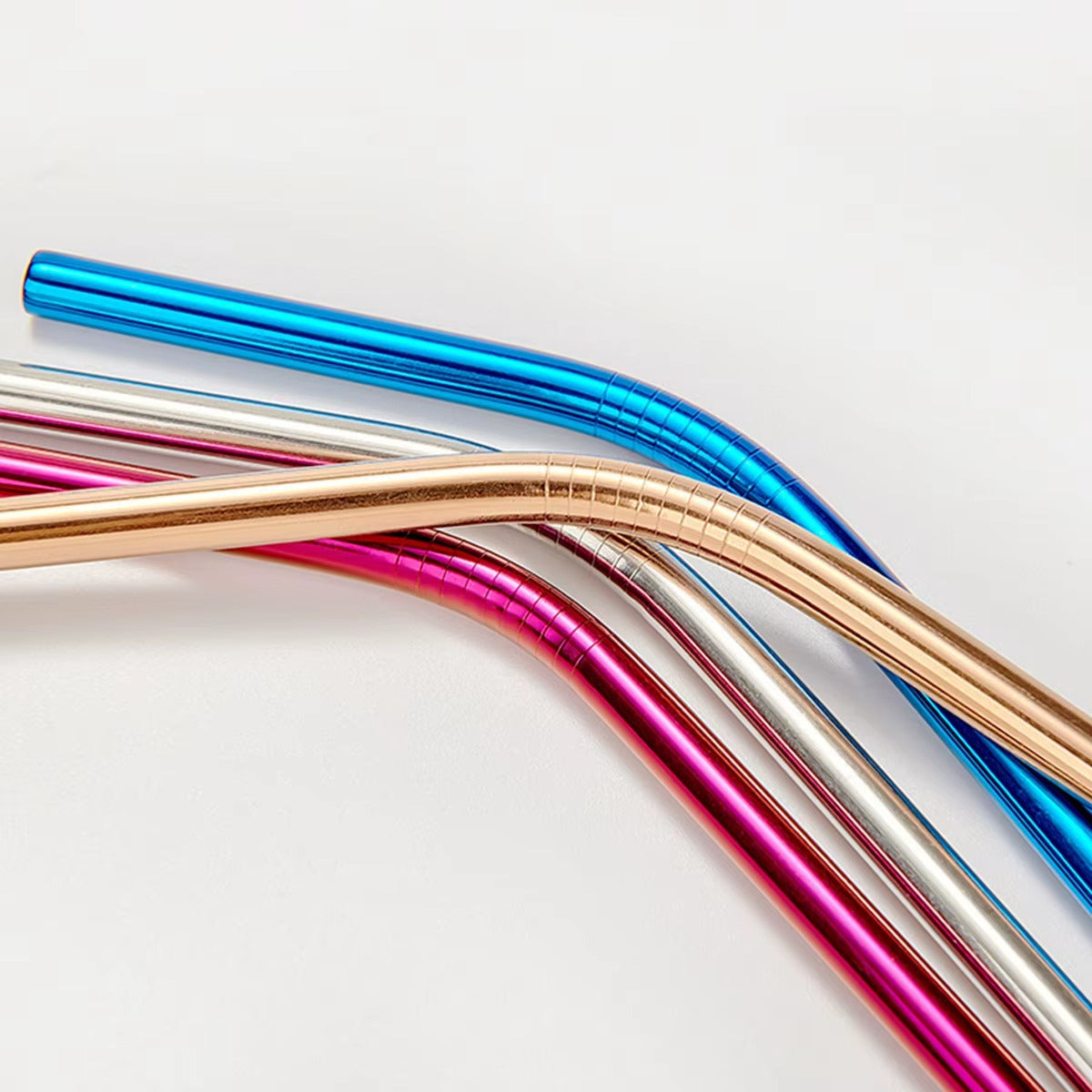 Reusable Stainless Steel Metal Straw | 8.5" Drink Straw with Cleaning Brush