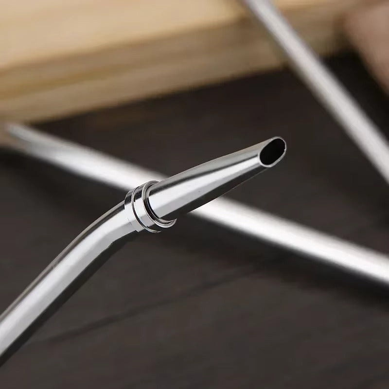 4-Pack Yerba Mate Bombilla Straws | 304 Stainless Steel Filter & Cleaning Brush