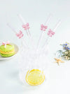 Cute Pink Bowknot Glass Straws | Reusable