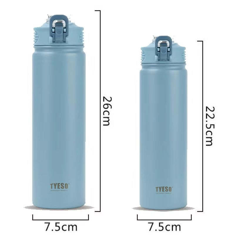 TYESO Stainless Steel Thermos with Straw | 600ml & 750ml