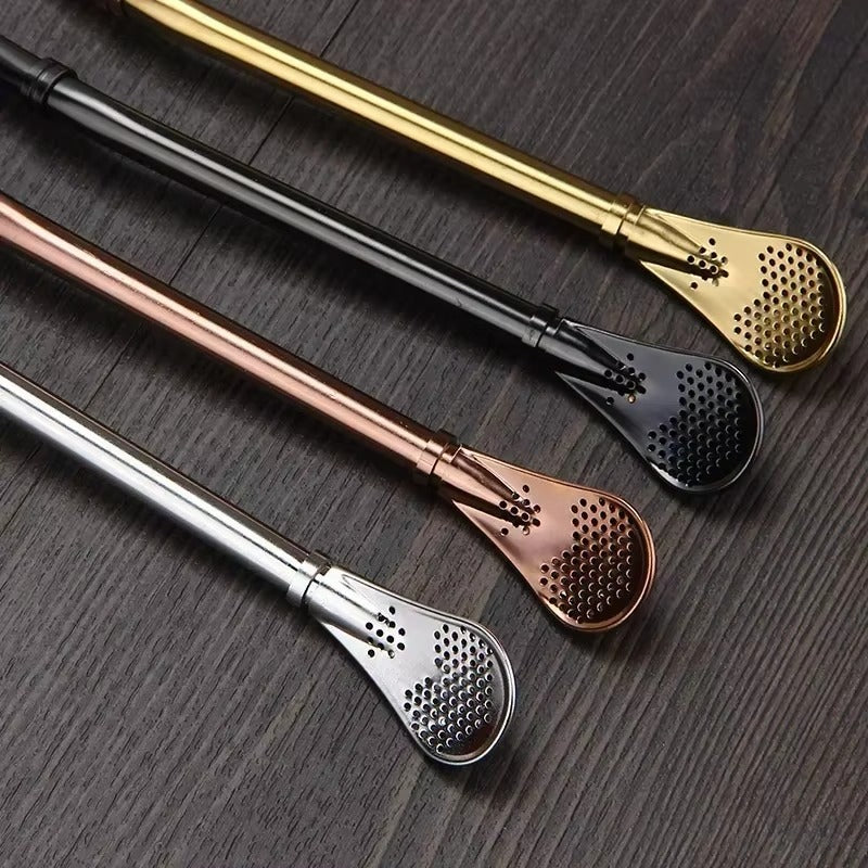 4-Pack Yerba Mate Bombilla Straws | 304 Stainless Steel Filter & Cleaning Brush