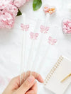 Cute Pink Bowknot Glass Straws | Reusable
