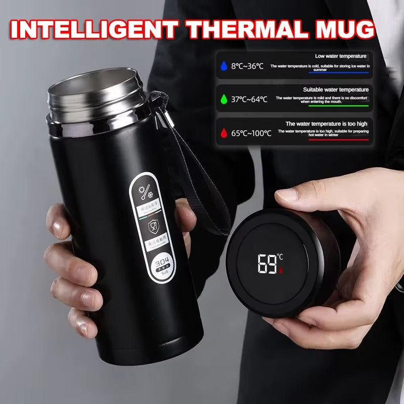Smart LED Temperature Display Thermos | 500ml & 1L Stainless Steel Vacuum Flask