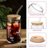 KAYYY - Pink Bow Glass Tumbler with Bamboo Lid & Straw