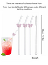 Cute Pink Bowknot Glass Straws | Reusable
