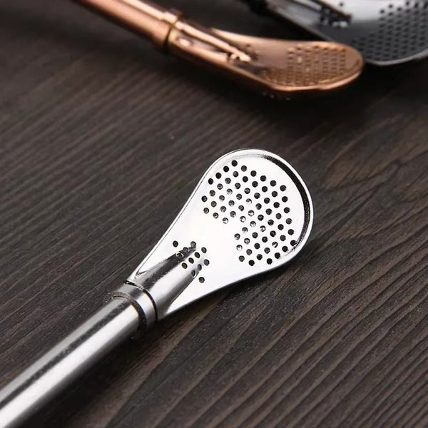4-Pack Yerba Mate Bombilla Straws | 304 Stainless Steel Filter & Cleaning Brush