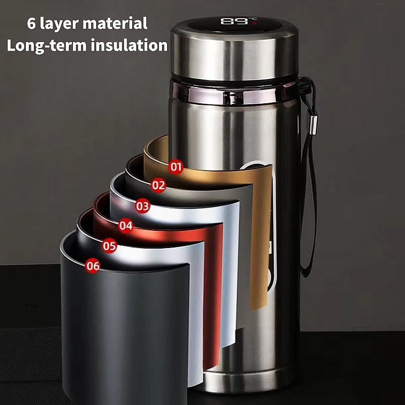 Smart LED Temperature Display Thermos | 500ml & 1L Stainless Steel Vacuum Flask