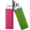 550ml Minimalist Glass Water Bottle | Shatterproof Sleeve & Lanyard
