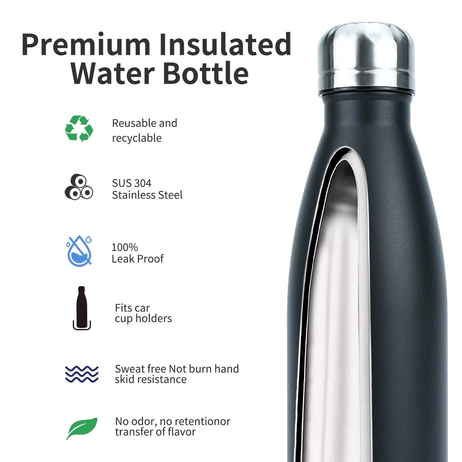 Classic Stainless Steel Water Bottle | Vacuum Sealed