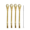 4-Pack Yerba Mate Bombilla Straws | 304 Stainless Steel Filter & Cleaning Brush