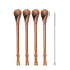 4-Pack Yerba Mate Bombilla Straws | 304 Stainless Steel Filter & Cleaning Brush