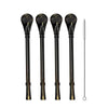 4-Pack Yerba Mate Bombilla Straws | 304 Stainless Steel Filter & Cleaning Brush