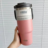 TYESO Insulated Travel Mug with Carry Handle | 600ml–1200ml Stainless Steel Tumbler