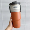 TYESO Insulated Travel Mug with Carry Handle | 600ml–1200ml Stainless Steel Tumbler