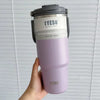 TYESO Insulated Travel Mug with Carry Handle | 600ml–1200ml Stainless Steel Tumbler